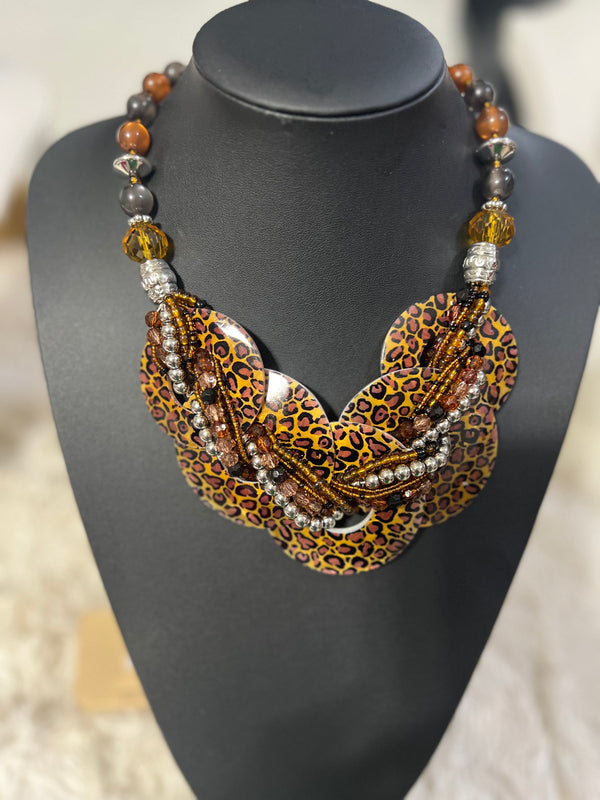 Leopard Frontal Necklace Set