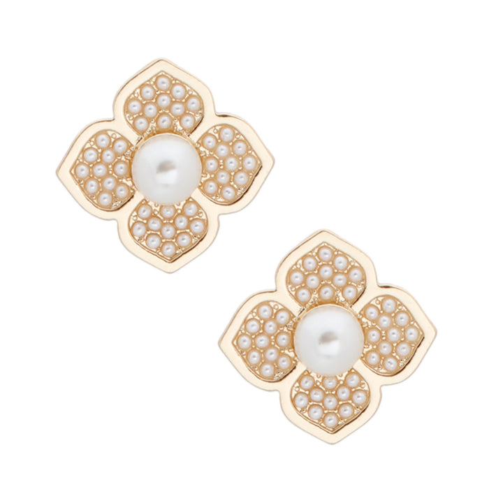 Pearl Luxury French Designer Flower Studs