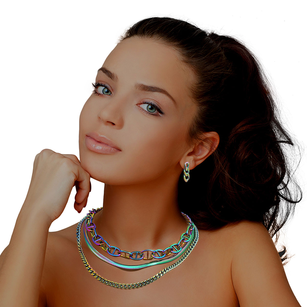Rainbow Metal 3 Layer Anchor Chain – Glamshopusa
